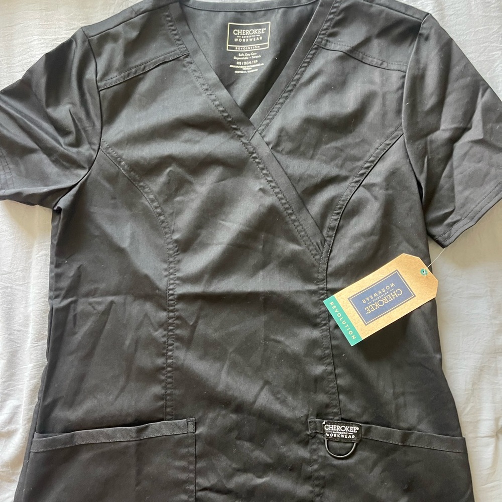 Cherokee Black Scrub Top